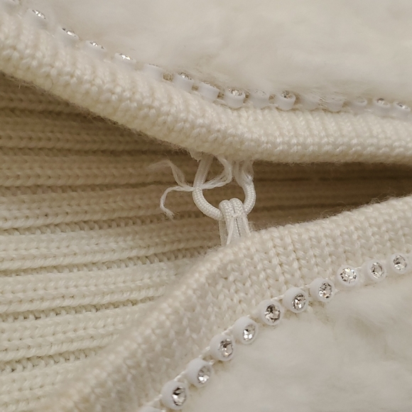 Authentic Rabbit Fur Sweater with Crystals - Picture 6 of 7